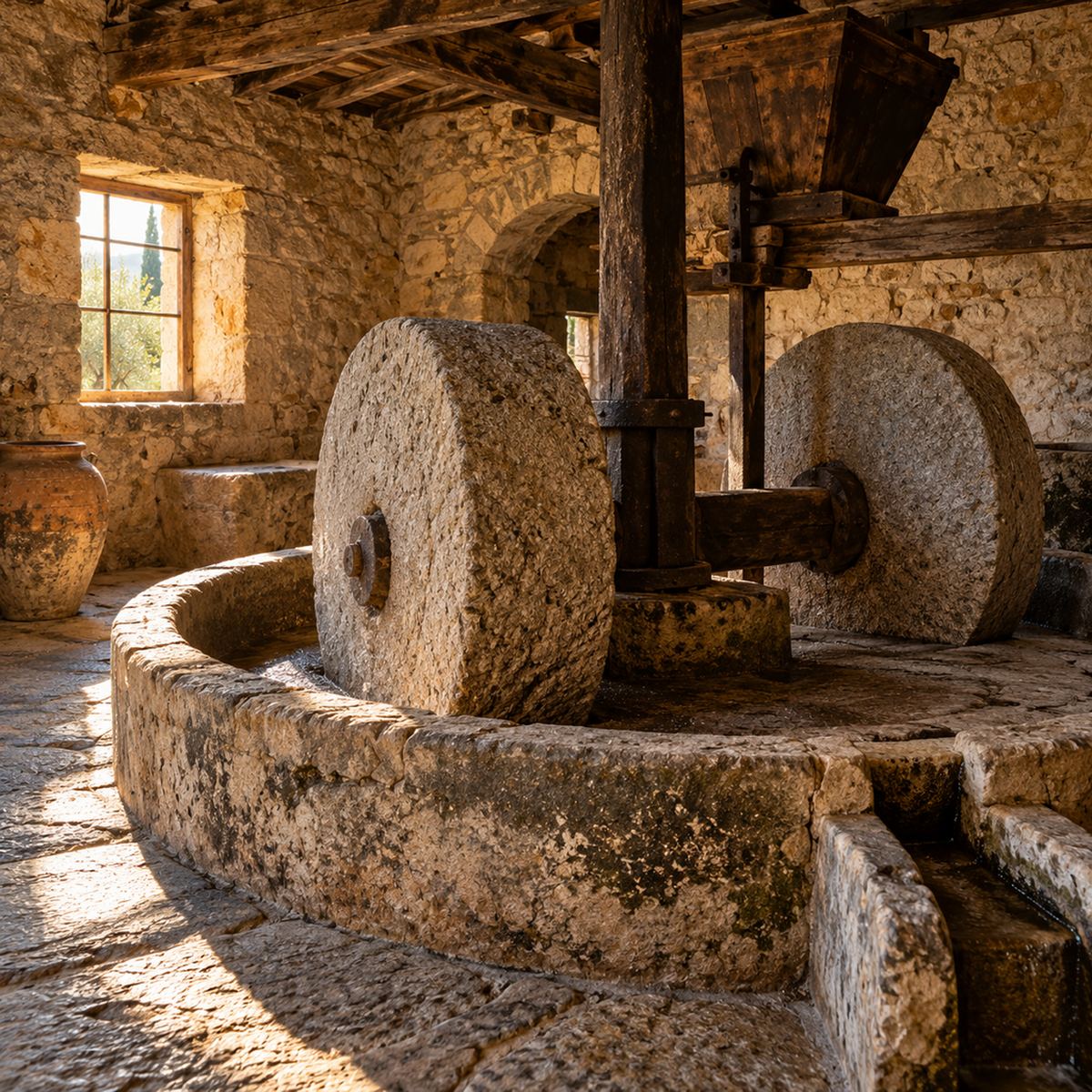 Molino de piedra en la almazara