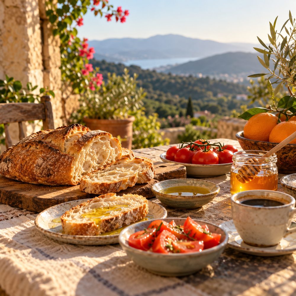 Desayuno en la terraza