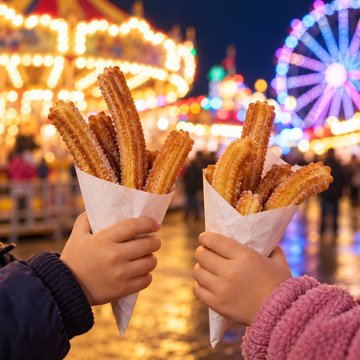 Cucuruchos de churros en la feria