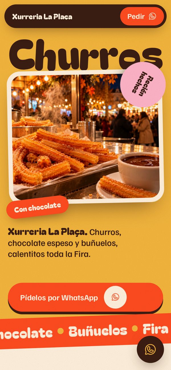 Web de ejemplo de una churrería de feria